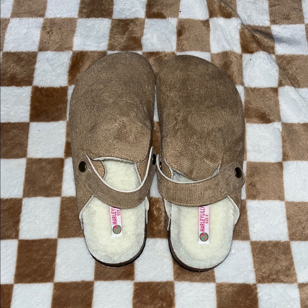 Brown Slip-On Sandals